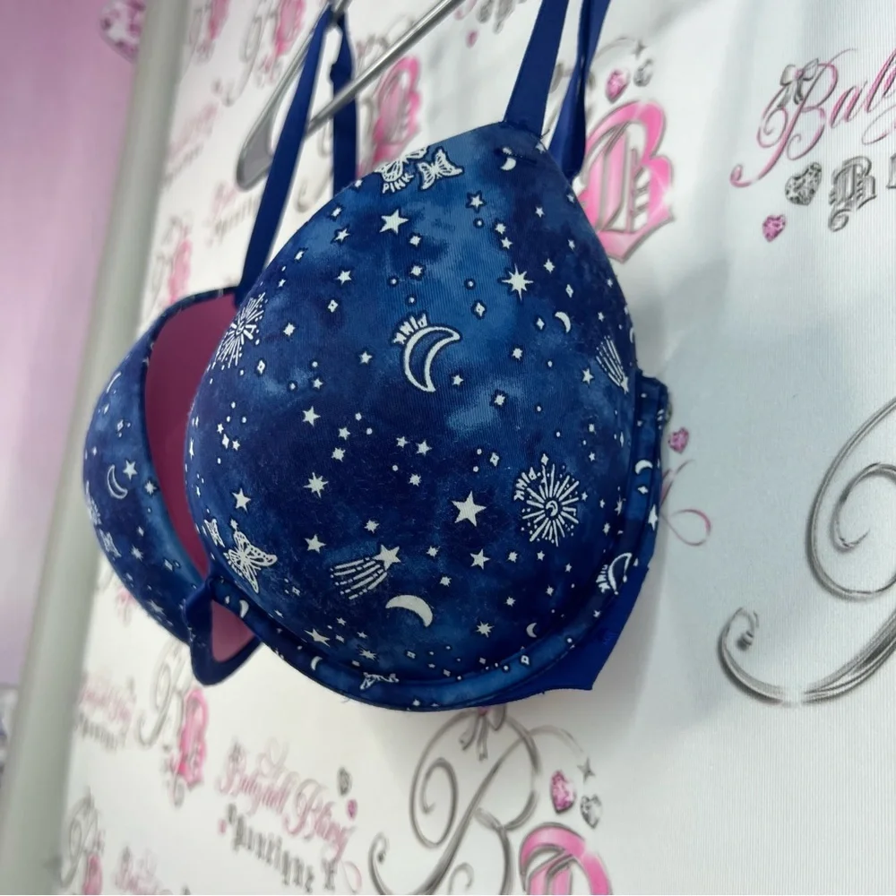 Victoria's Secret pink bra push up stars ⭐️ Midnight Blue Celestial Bra moon - Picture 5 of 12
